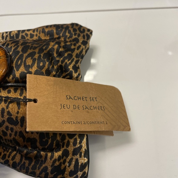 Pier One Sachets Set of 2 Black ans Leopard Print NWT - Picture 3 of 7